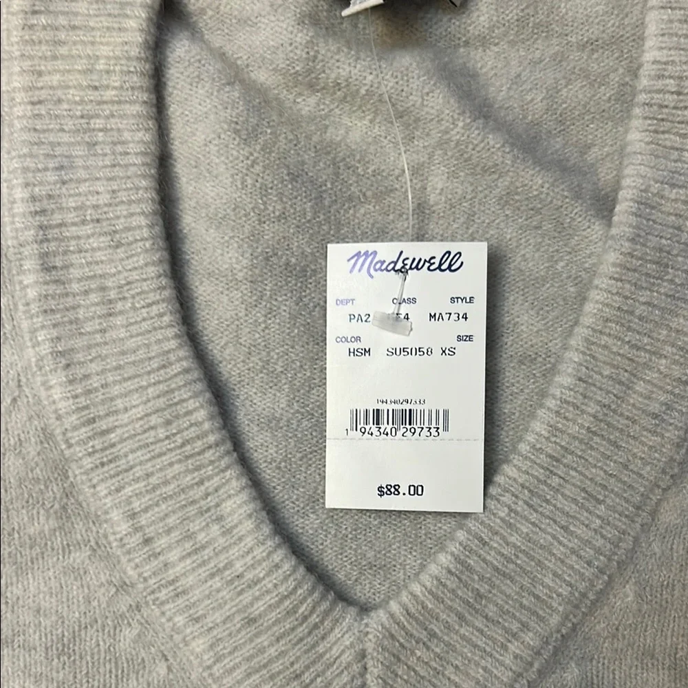 Gray V-Neck Sweater - Picture 2 of 5